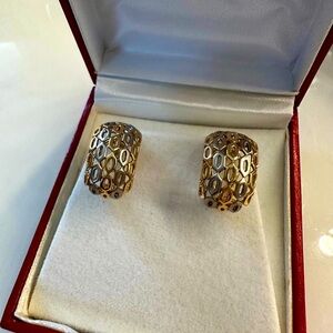 14KY TRI-COLOR EARRINGS